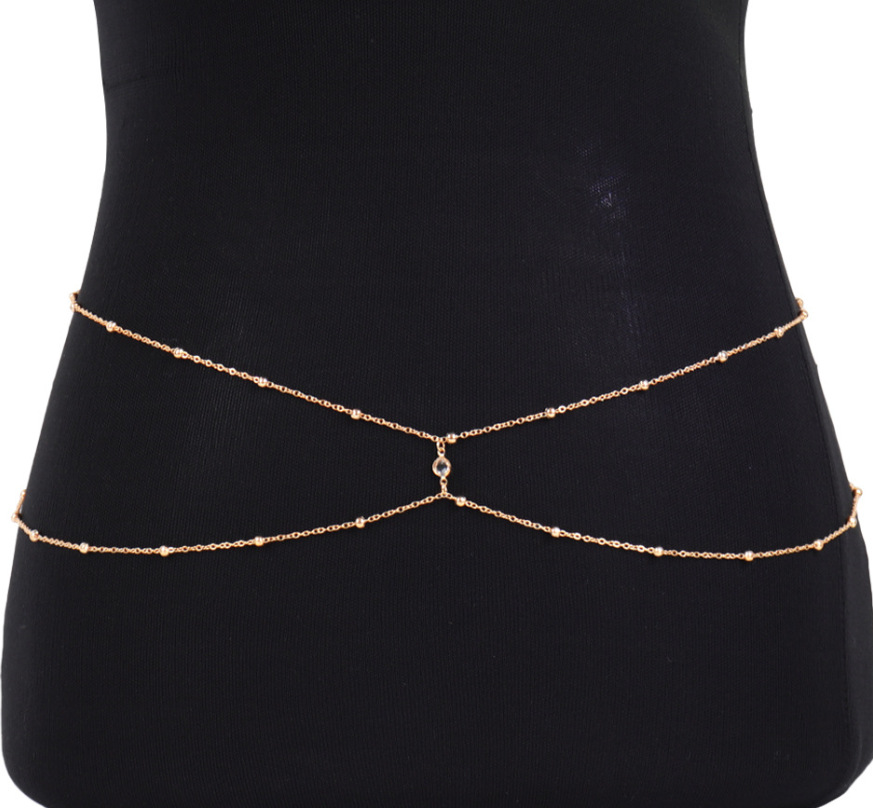 Clear Rhinestone Beaded Belly  - Qualiti Body Jewelry ulasan dan harga
