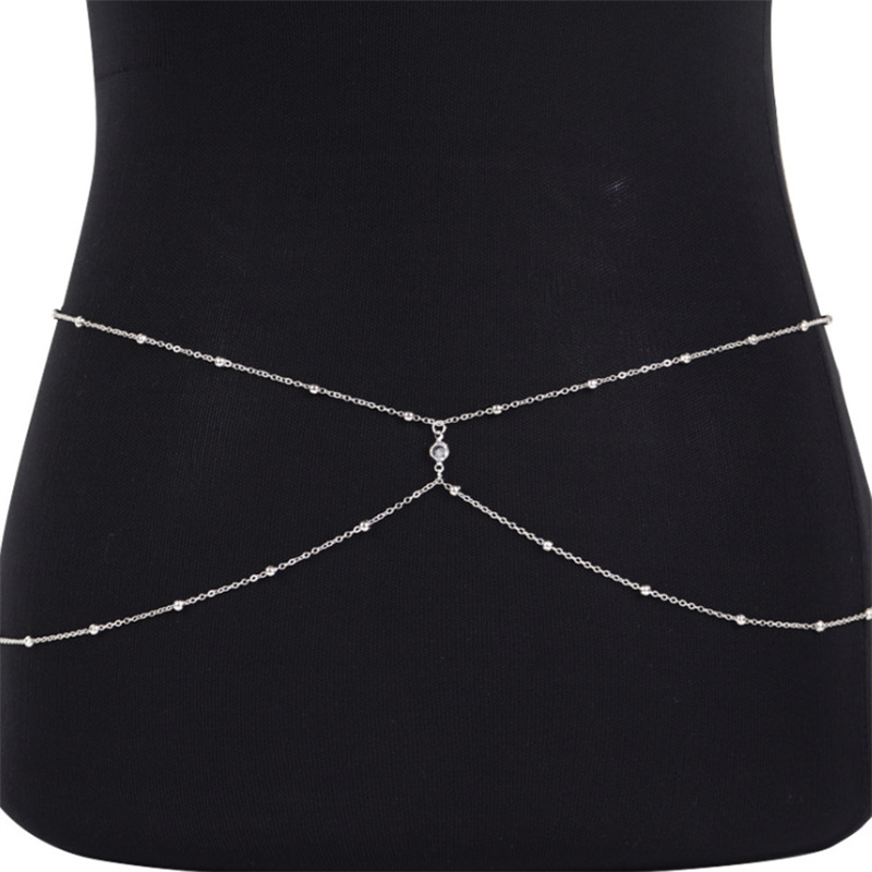 Clear Rhinestone Beaded Belly  - Qualiti Body Jewelry ulasan dan harga