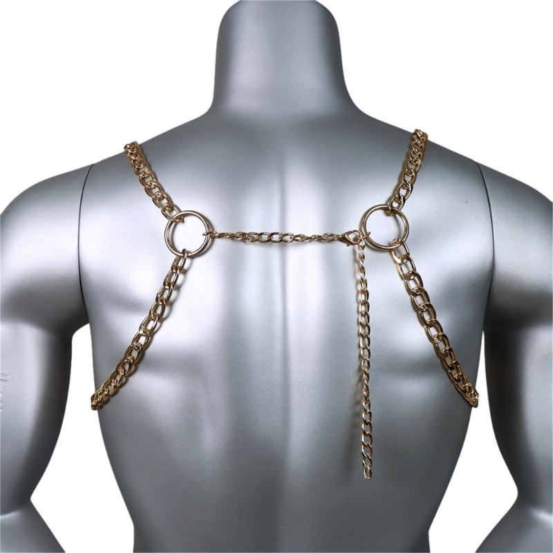 Men's Sexy Metal Body Chest Ch - Body Jewelry Harness ulasan dan harga