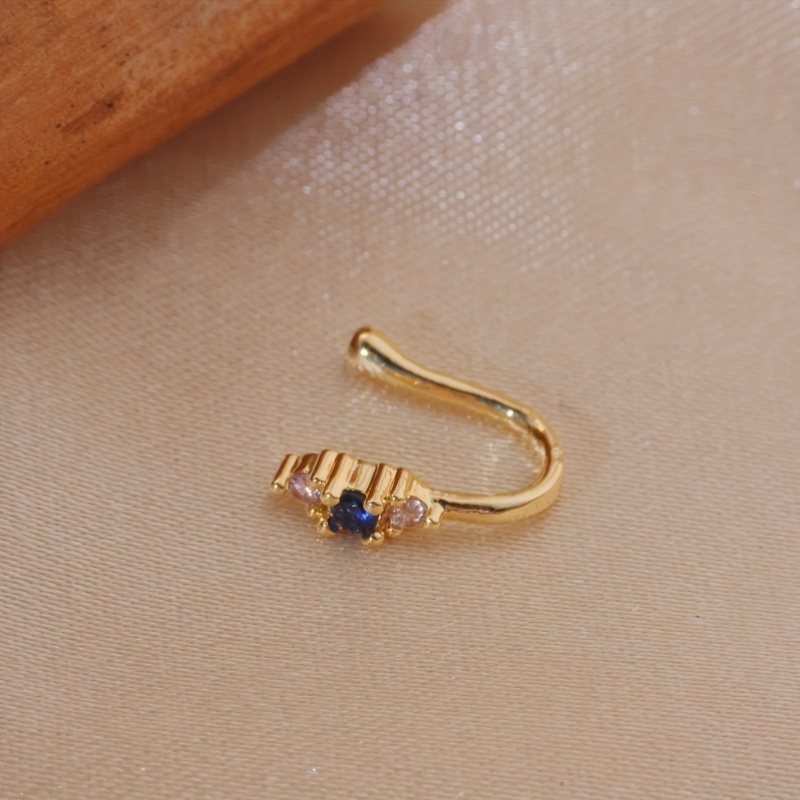 1-piece set of blue zircon nos - Body Jewelry Nose Ring ulasan dan harga