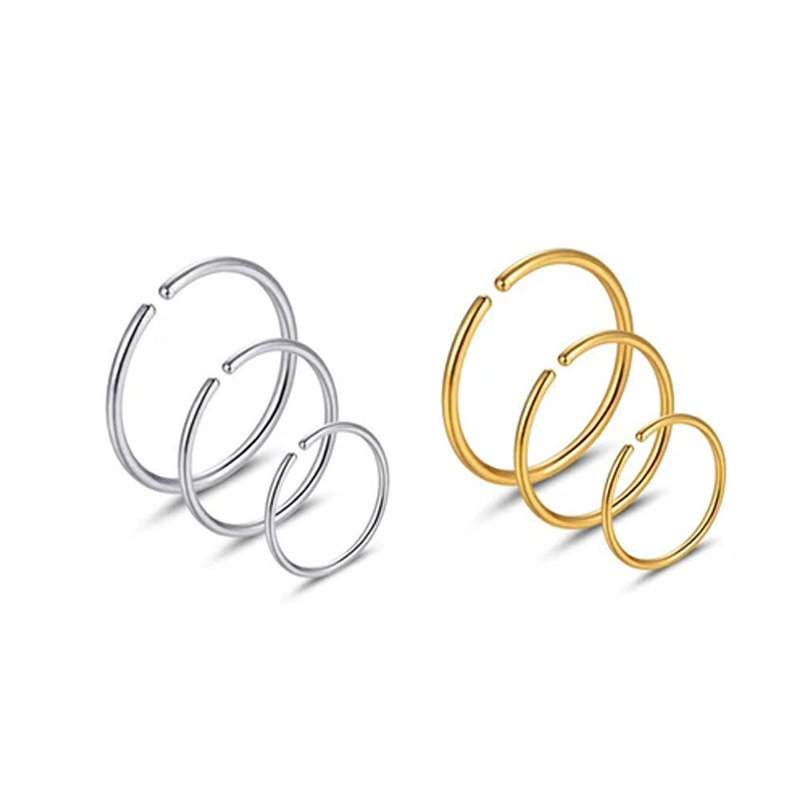 6pcs/lot Hypoallergenic Nose R - Body Jewelry Nose Ring ulasan dan harga
