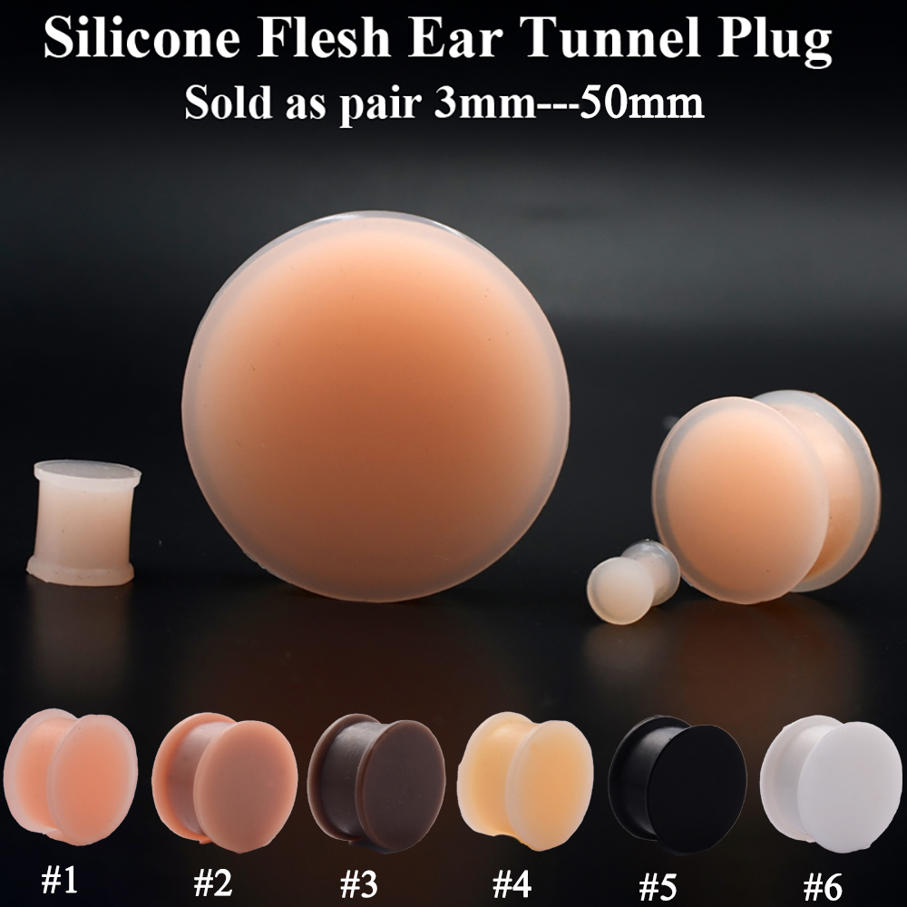 1 Pair Silicone Flexible Thick - Body Jewelry Gauge Sizes ulasan dan harga