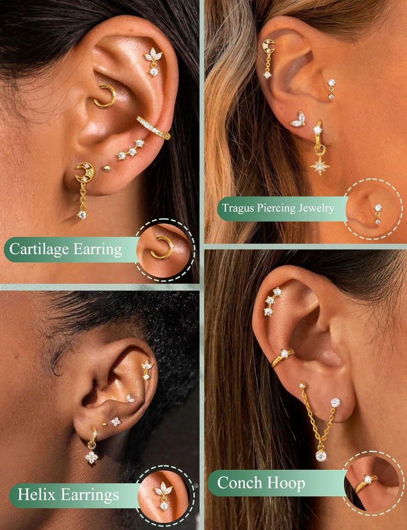 16 Gauge Cartilage Earrings fo - Body Jewelry Flat Back ulasan dan harga
