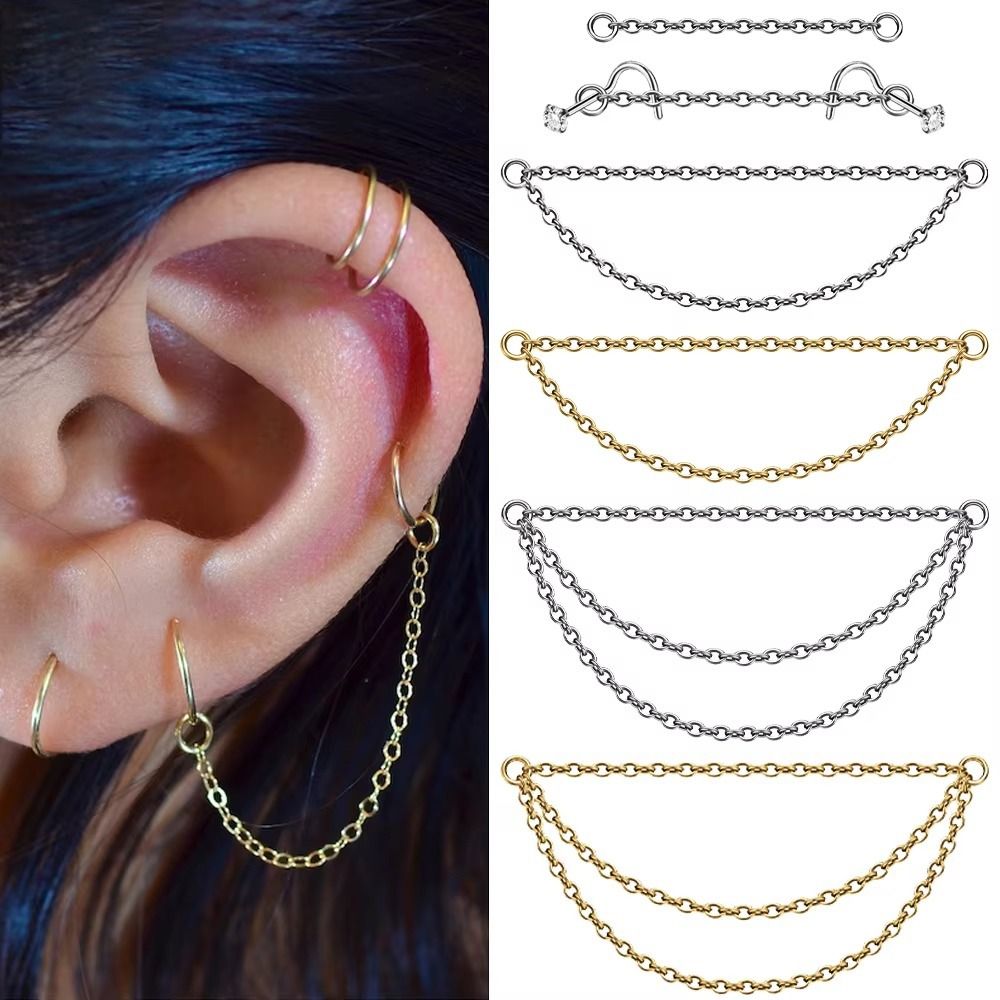 Fashion Titanium Nose Chain Do - Body Jewelry And Piercing ulasan dan harga