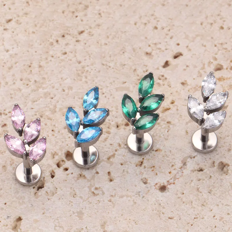 G23 Titanium Gem CZ Ear Conch  - Body Jewelry Flat Back ulasan dan harga