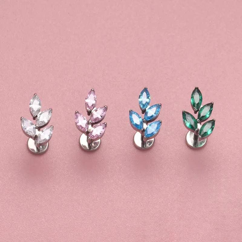 G23 Titanium Gem CZ Ear Conch  - Body Jewelry Flat Back ulasan dan harga