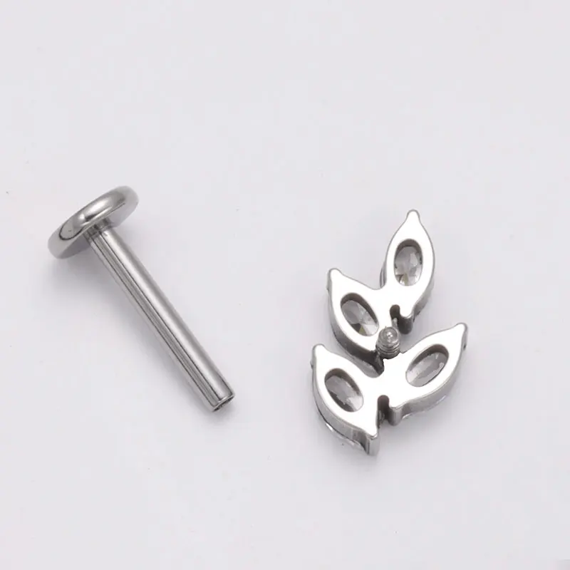 G23 Titanium Gem CZ Ear Conch  - Body Jewelry Flat Back ulasan dan harga