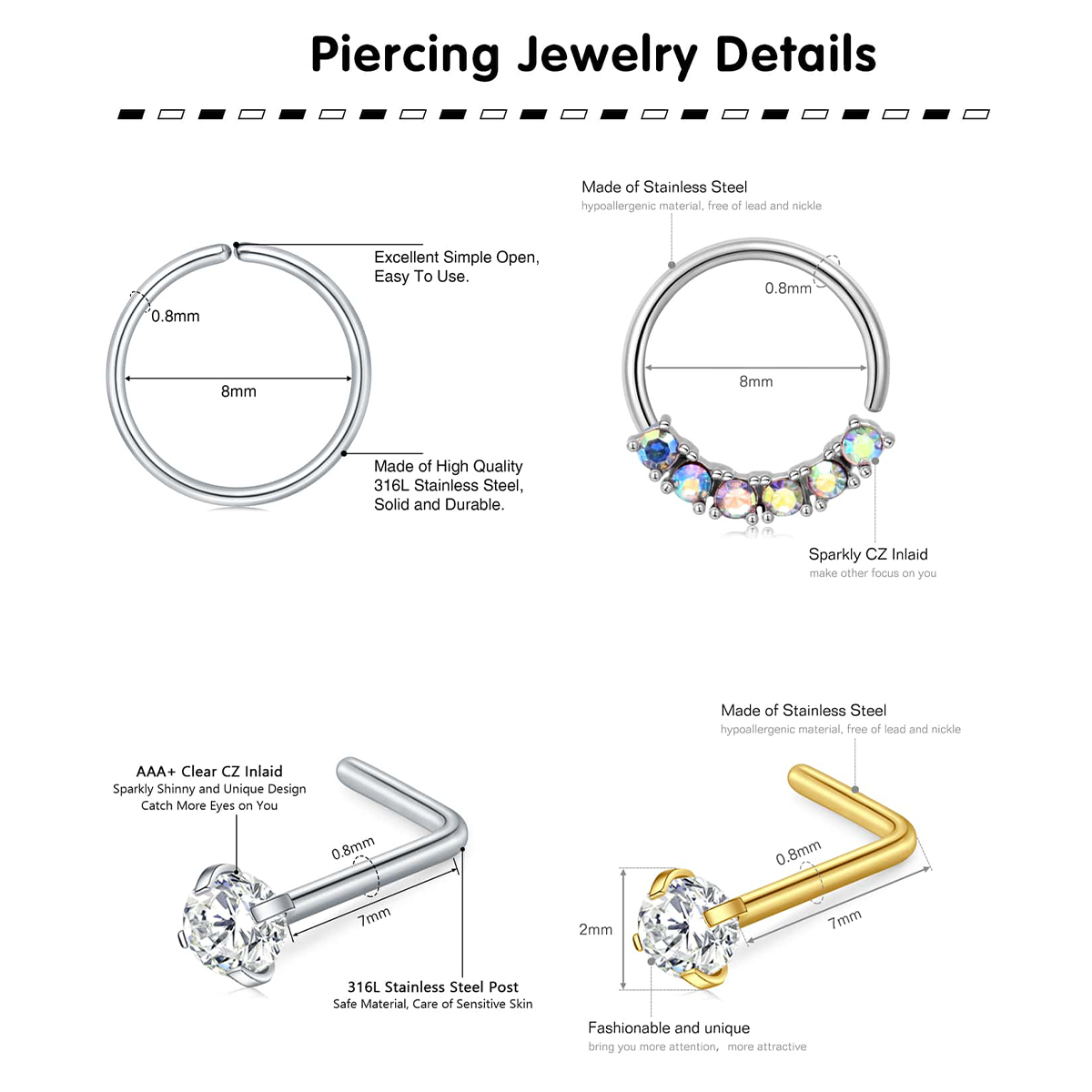28Pcs/Set 20g Stainless Steel  - Body Jewelry Changing Kit ulasan dan harga