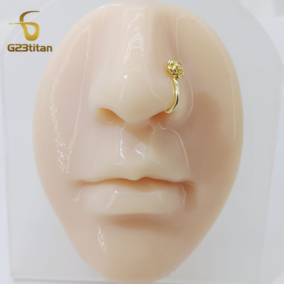 1pc Crystal Copper Rose Nose C - Body Jewelry Nose Ring ulasan dan harga