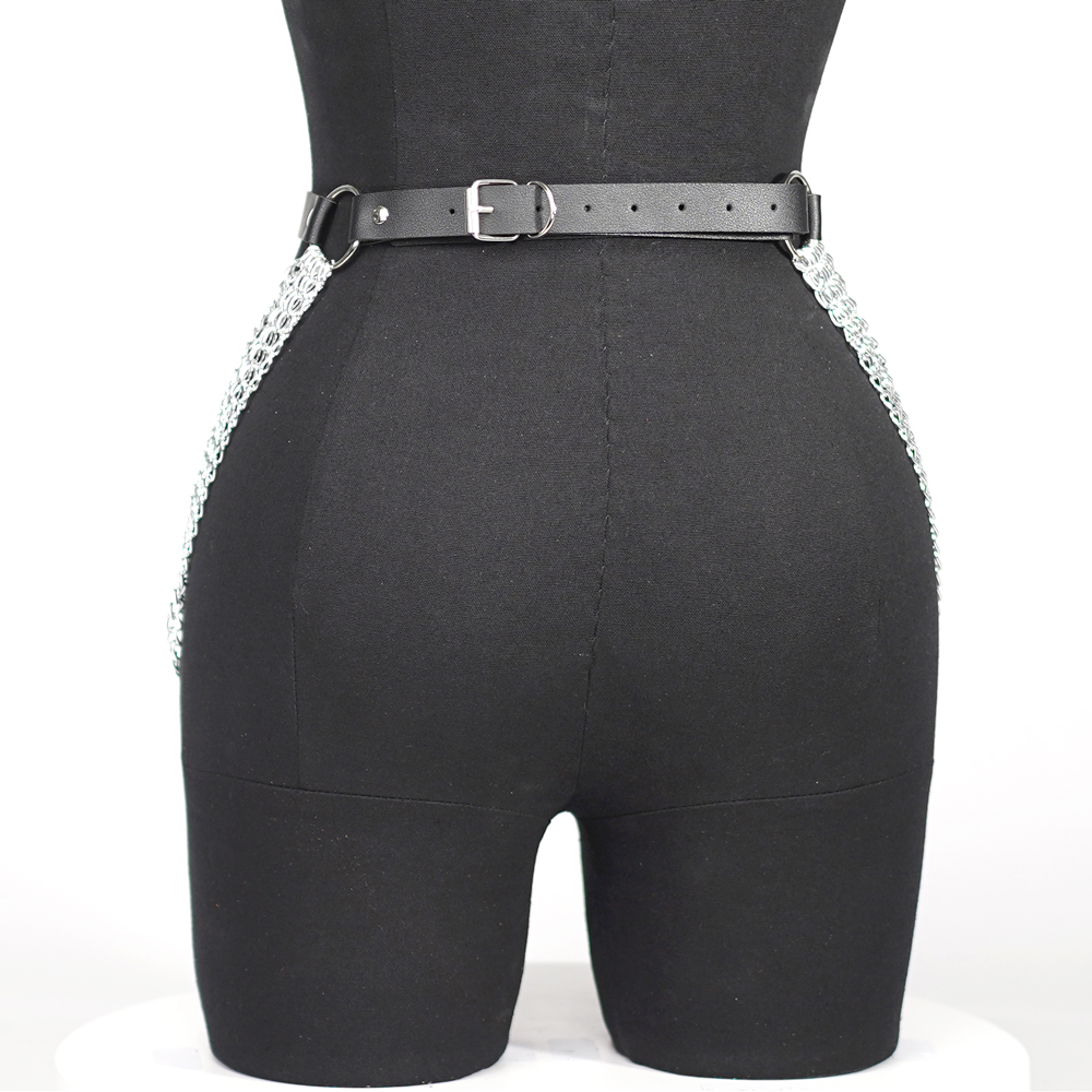 Women Punk Gothic PU Leather W - Body Jewelry Thigh Chain ulasan dan harga