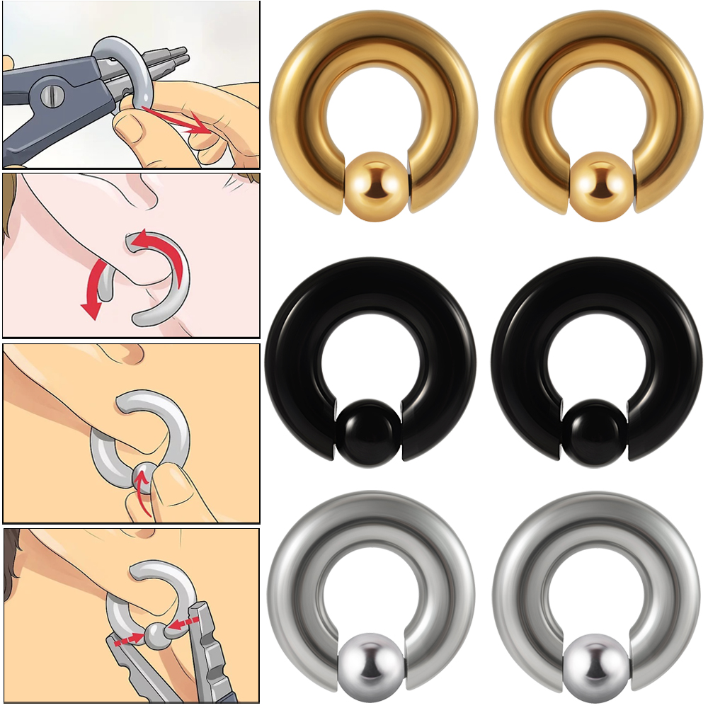 1PC Stainless Steel Large Size - Body Jewelry Gauge Sizes ulasan dan harga