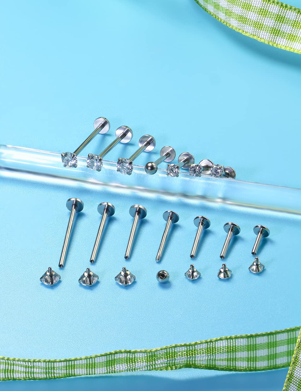16G Different Sizes Flat Back  - Body Jewelry Flat Back ulasan dan harga