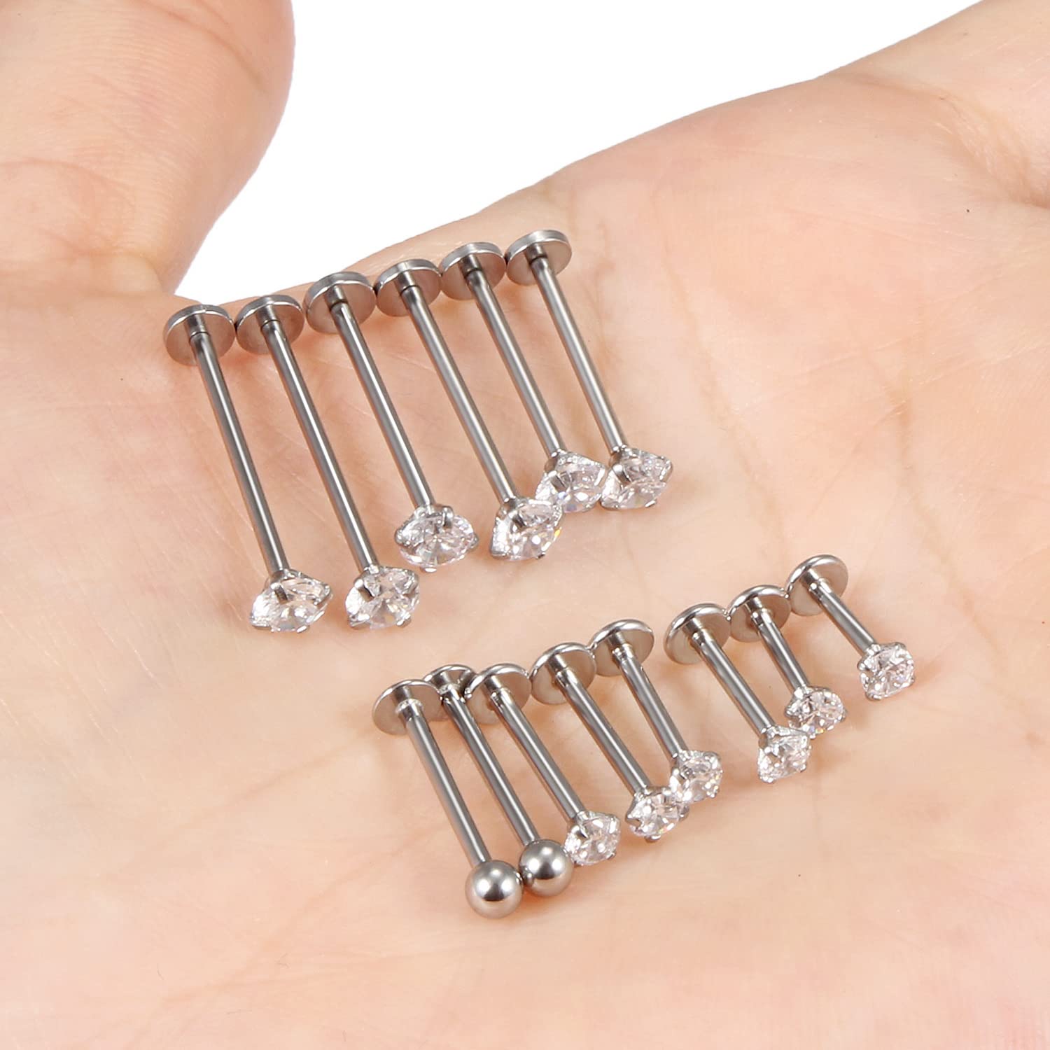 16G Different Sizes Flat Back  - Body Jewelry Flat Back ulasan dan harga