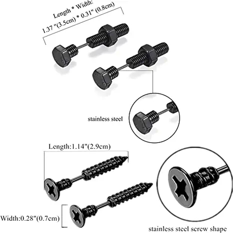 2-3 Pairs Punk Pointed Screw B - Body Jewelry Changing Kit ulasan dan harga