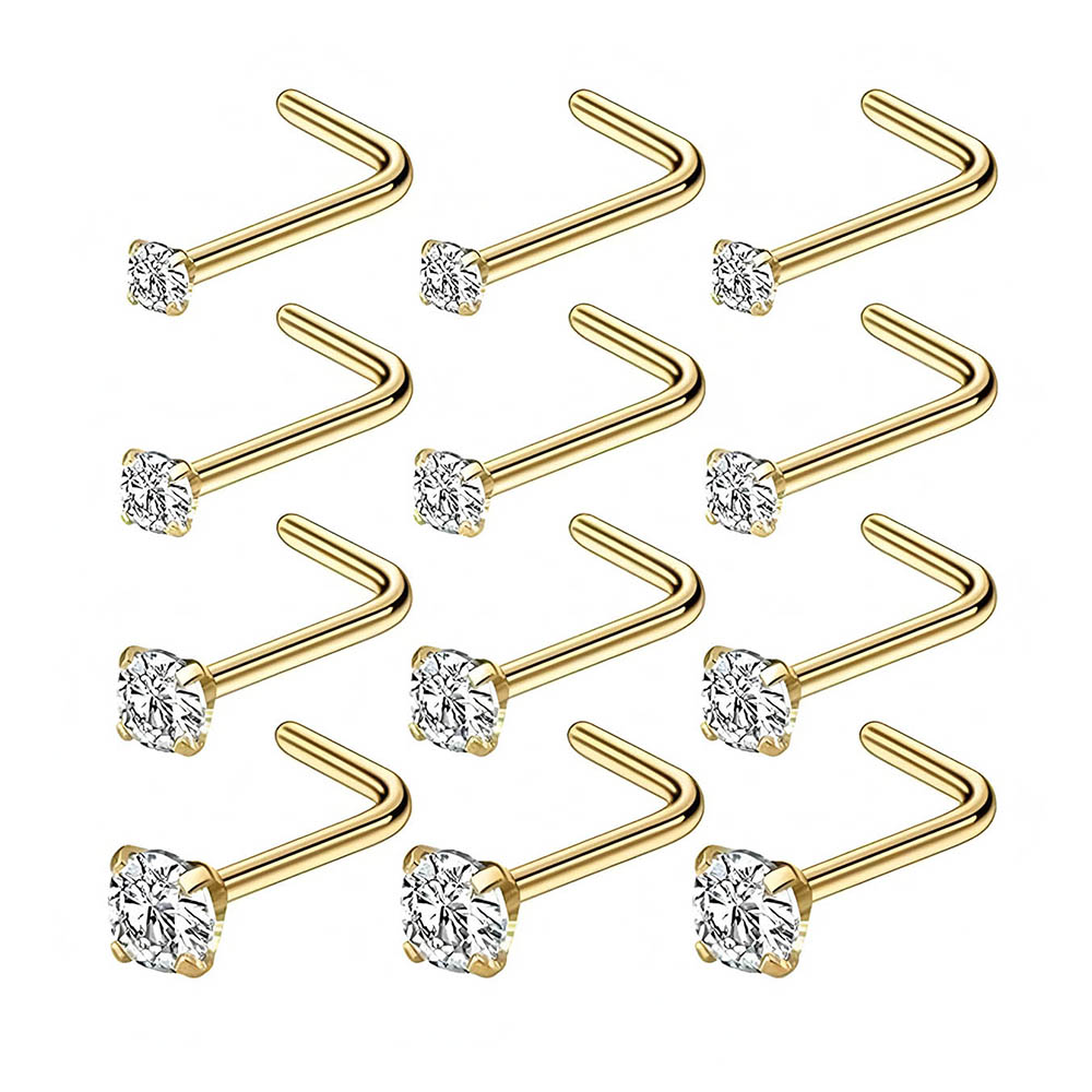 12-Piece Full Set 316L Hypoall - Body Jewelry Nose Ring ulasan dan harga