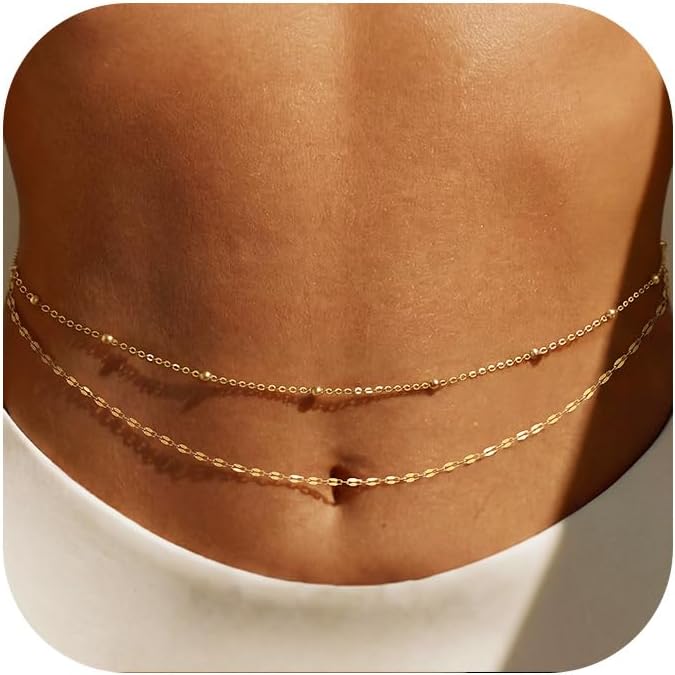 14K Gold Plated Waist Chain Wo - Qualiti Body Jewelry ulasan dan harga