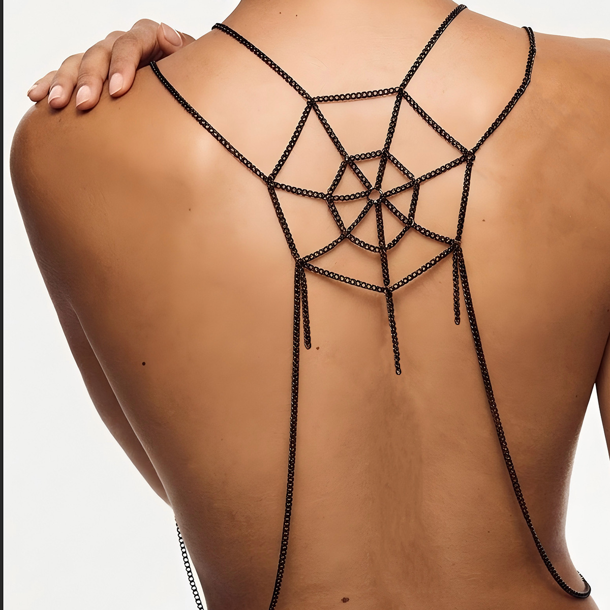 Gothic Black Chain Body Neckla - Body Jewelry Harness ulasan dan harga