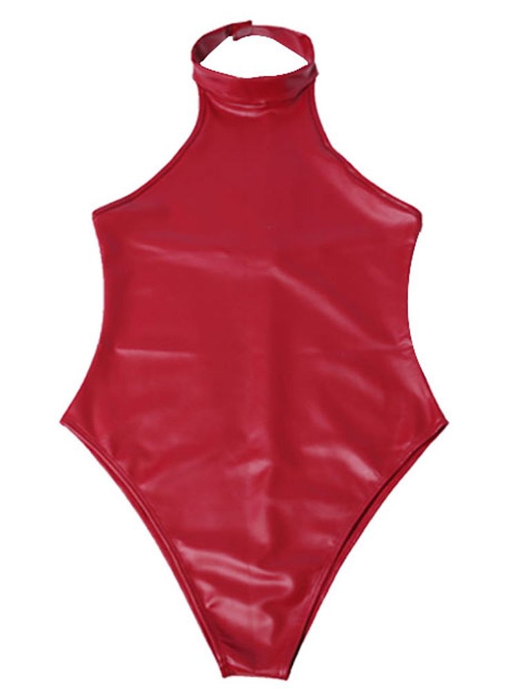 Faux Latex PU Leather Catsuit  - Body Jewelry Waterproof ulasan dan harga
